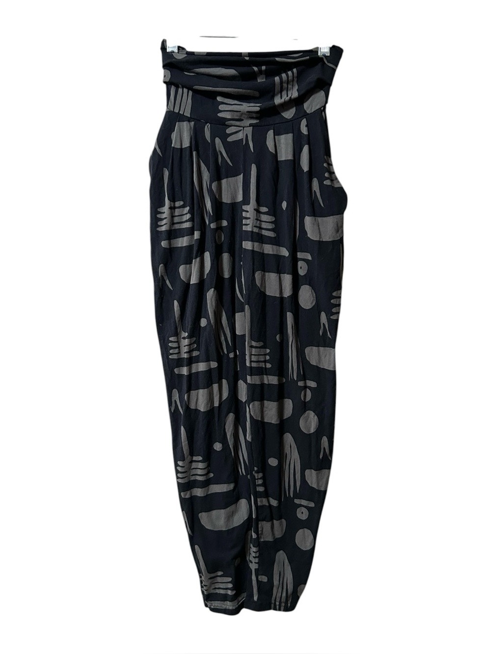 Bel Kazan Anthropologie Soho Ruched Waist Jersey Knit Pants Abstract Size M Boho
